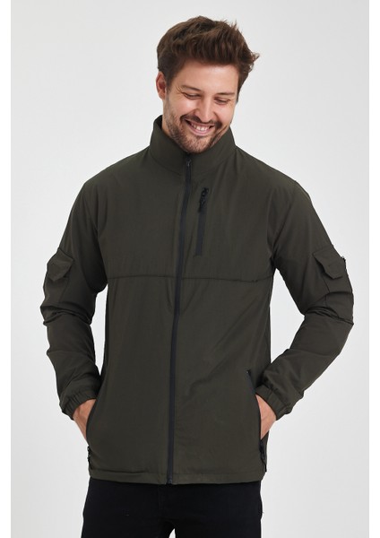 2Five Outdoor Çok Cepli Taktik Likralı Haki Renk Erkek Mevsimlik İnce Mont