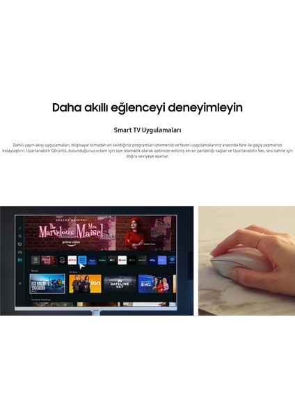 27" Wi-Fi Akıllı Tv-Monitör 4ms 60Hz 1920 x 1080 Fullhd Smart Monitör Beyaz Dahili TV uygulamalarına sahip bir monitör ile Smart TV deneyimi yaşayın