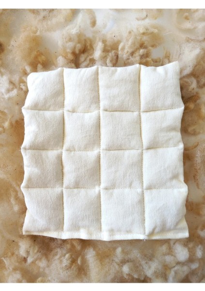 Yumuşak bebek bezi, 20x23 cm, doğal yün dolgulu, bej renk, 0- 1 yaş için konforlu modelleri