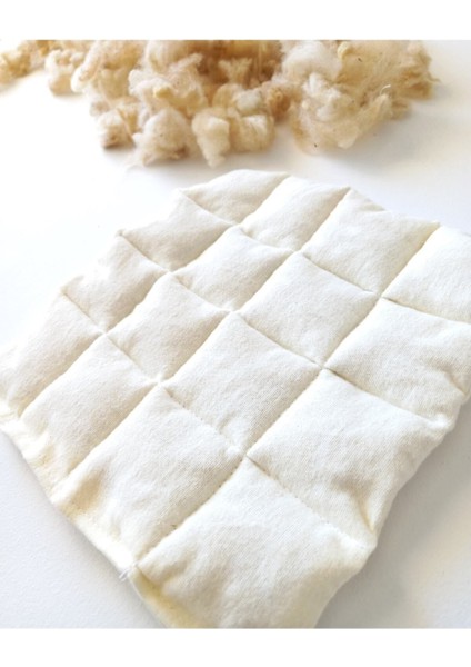 Yumuşak bebek bezi, 20x23 cm, doğal yün dolgulu, bej renk, 0- 1 yaş için konforlu fırsatları
