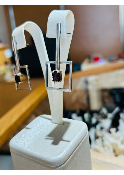 Ametist Doğal Taşlı Gümüş Küpe fiyatları