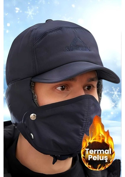 Çok Fonksiyonlu Su ve Rüzgar Geçirmez Kürklü Termal Şapka Kışlık Şapka