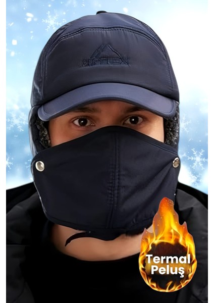 Çok Fonksiyonlu Su ve Rüzgar Geçirmez Kürklü Termal Şapka Kışlık Şapka