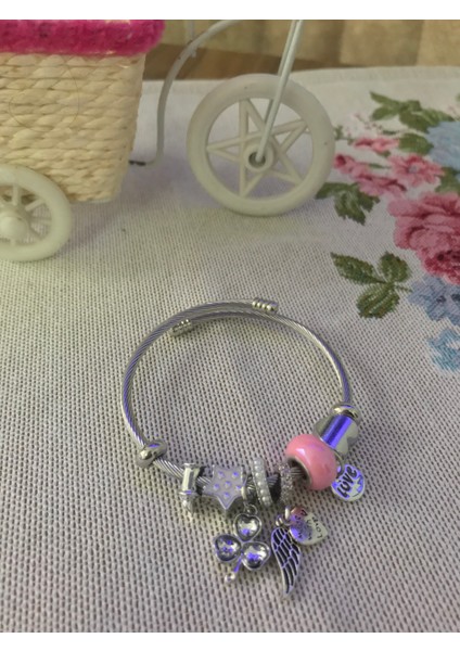 Kadın Çelik Charmlı Bileklik Gümüş Silver Renk modelleri