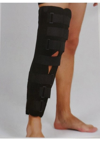 Diz Sabitleyici Dizlik , Immobilizer Yetişkin, Siyah 60 cm / Balenli (Metal Çubuklu)
