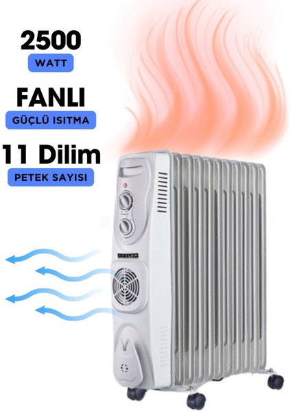 11 Dilim Yağlı Fanlı Radyatör SR-5811