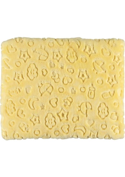 Renkli kabartmalı peluş bebek battaniyesi, yumuşacık ve sevimli tasarım, 90x110 cm