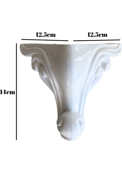 Sultan Lükens Desenli 14 cm Beyaz Plastik Mobilya Masa ve Dolap Ayağı