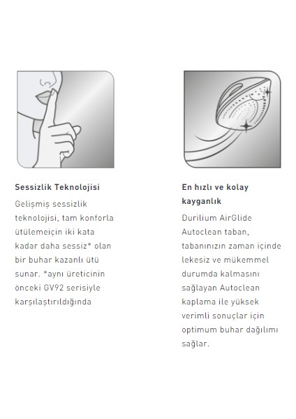 Pro Express Vision , Yüksek-Basınç Teknolojisi 8.3 Bar, 680 Gr/dk Buhar, En hızlı ve kolay kayganlık: Durilium AirGlide Autoclean taban,Akıllı LED görüşü