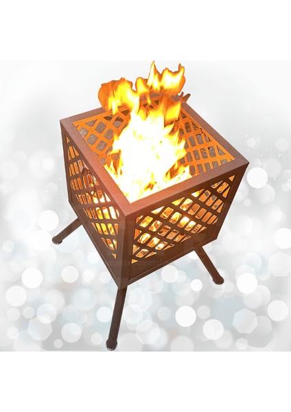 Aktepe Group Ateş Çukuru Bahçe Şöminesi 60 Litre Geniş Hacimli Şömine Soba Mangal Fire Pit