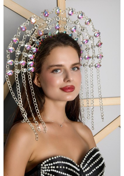 Festival ve Karnaval Tüy Başlığı Show Girl Tüylü Başlık El Yapımı Kişiye Özel fırsatları