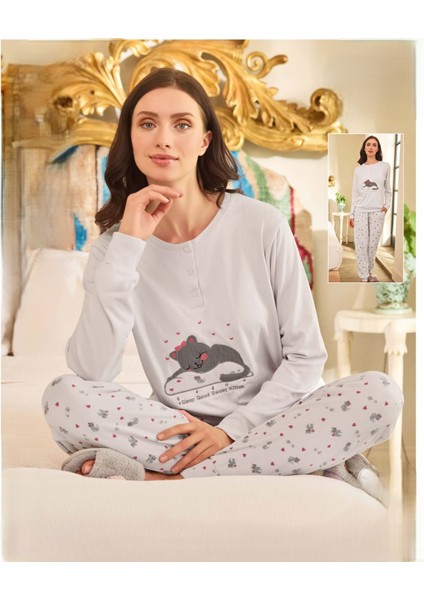 240664 Termal Uzun Kollu Patlı Pijama Takım