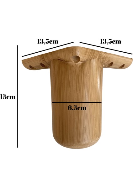 Bohem Yuvarlak 15 cm Ahşap Desenli Plastik Mobilya Masa ve Dolap Ayağı