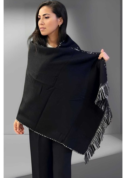 Kadın Çift Taraflı Düz Renk Yumuşak Dokulu Omuz Şalı Atkı ( 70CM x 180CM )