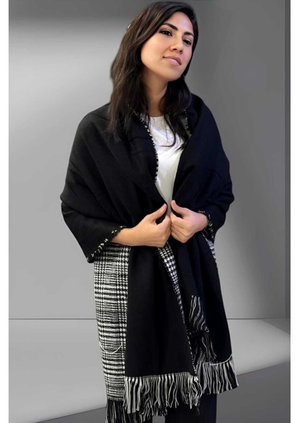 Kadın Çift Taraflı Düz Renk Yumuşak Dokulu Omuz Şalı Atkı ( 70CM x 180CM ) modelleri