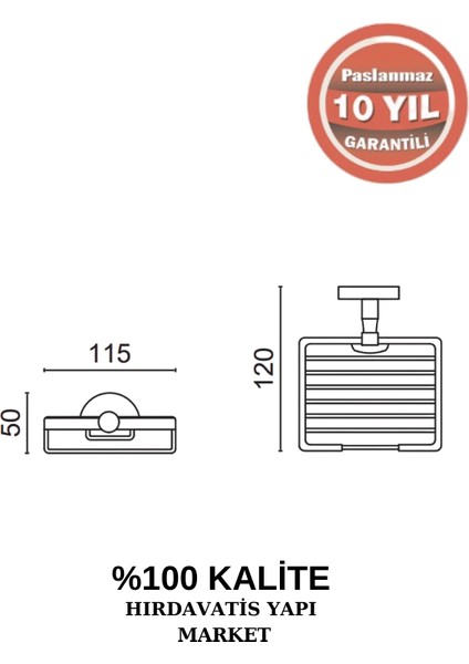 Paslanmaz Pirinç Dilek Montajlı Tel Sabunluk Kare fiyatları