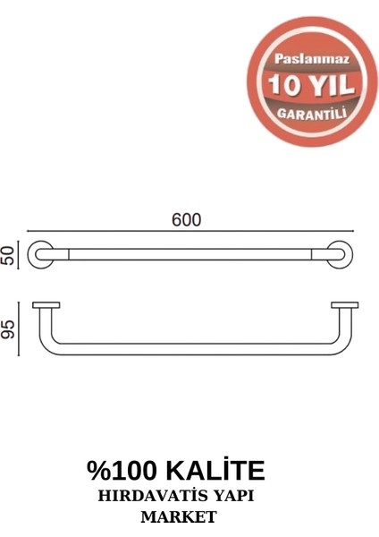 Paslanmaz Pirinç Dilek Uzun Havluluk 60 cm fiyatları