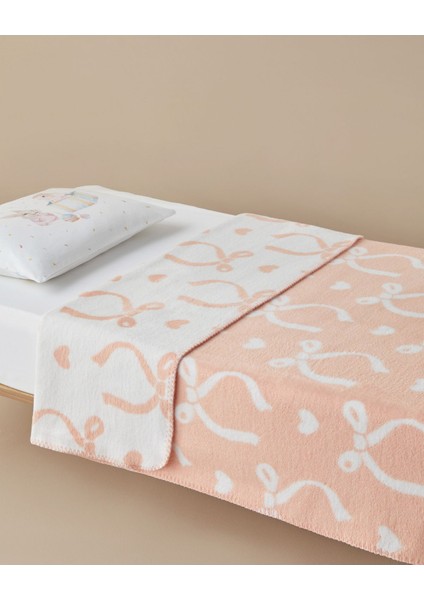 Yumuşak Pamuklu Bebek Battaniye 100x120 cm, Rahat ve Şık Renk: Somon modelleri