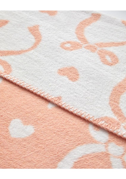 Yumuşak Pamuklu Bebek Battaniye 100x120 cm, Rahat ve Şık Renk: Somon fırsatları