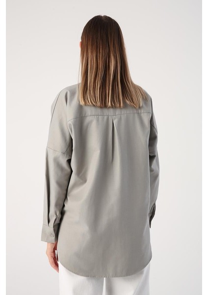 GRI01-OVERSIZE Basic Gömlek