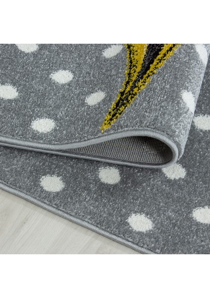 Soft Yumuşak Çocuk Odası Halısı Sevimli Unicorn Peri Atı Desenli Gri Beyaz Sarı fırsatları