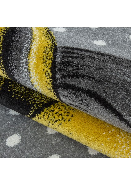 Soft Yumuşak Çocuk Odası Halısı Sevimli Unicorn Peri Atı Desenli Gri Beyaz Sarı indirimleri