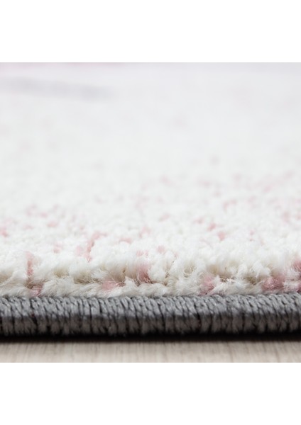 Yuvarlak Soft Yumuşak Çocuk Odası Halısı Sevimli Yumurcak Fil ve Yıldız Desenli Gri Beyaz Pembe modelleri