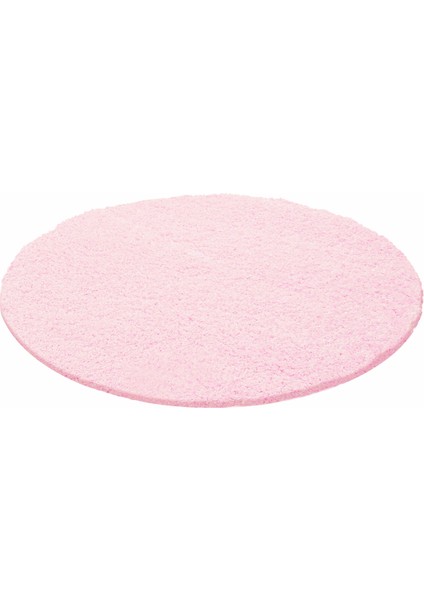 Yuvarlak Soft Shaggy Halı Yüksek Tüylü Düz Pembe Renkli Çocuk Odası Oturma Odası Salon Mutfak Halısı