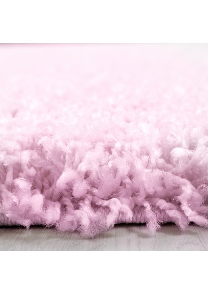 Yuvarlak Soft Shaggy Halı Yüksek Tüylü Düz Pembe Renkli Çocuk Odası Oturma Odası Salon Mutfak Halısı modelleri