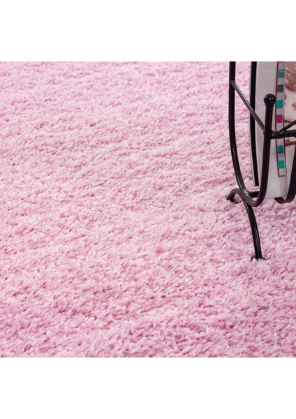 Yuvarlak Soft Shaggy Halı Yüksek Tüylü Düz Pembe Renkli Çocuk Odası Oturma Odası Salon Mutfak Halısı indirimleri