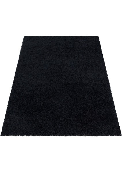 Yuvarlak Soft Shaggy Halı Salon Oturma Mutfak Halısı Yumuşak Yüksek Havlı Düz Siyah Renkli modelleri