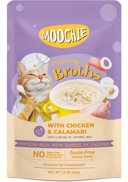 Çorba Kedi Ödülü Tavuk-Kalamar 40 gr x 4 Adet