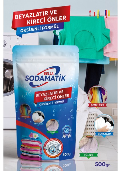 Sodamatik, Çamaşır Sodası, Kireç Önleyici ve Beyazlatıcı 500 Gram