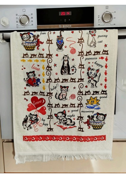 Kedi Baskılı 3 Adet Havlu 40 x 60 cm Mutfak Havlusu | Kurulama Bezi fırsatları