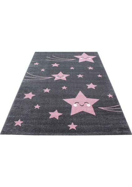 Yuvarlak Soft Yumuşak Çocuk Odası Halısı Kuyruklu Yıldız Desenli Gri Beyaz Pembe fiyatları