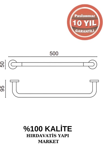 Paslanmaz Pirinç Dilek Uzun Havluluk 50 cm fiyatları