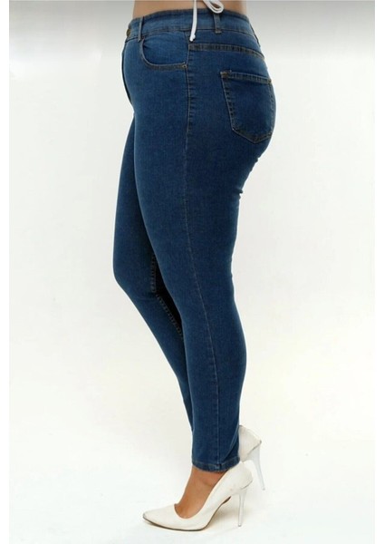 2039 Kadın Likralı Slim Fit Büyük Beden Jeans Kot Denim Pantolon modelleri