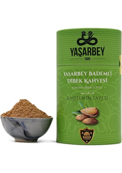 MARDİN BADEMLİ DİBEK KAHVESİ 400 GR [AROMASIZ-PARÇACIKLI ÖĞÜTÜLMÜŞ]-(HEDİYELİK KUTU)