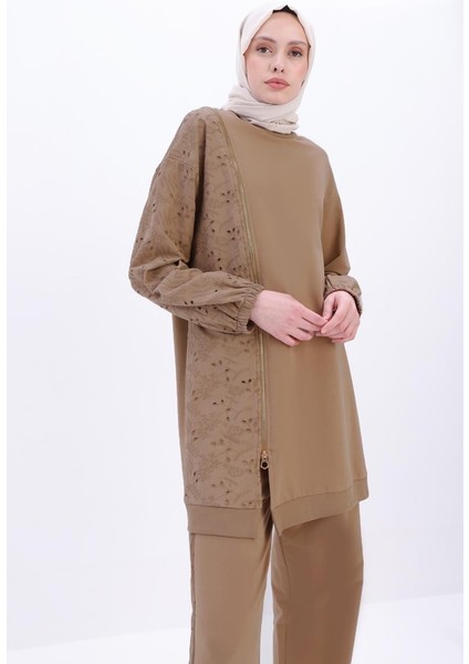 Vizon-Büyük Beden Fisto Garnili Pantolonlu Takım indirimleri