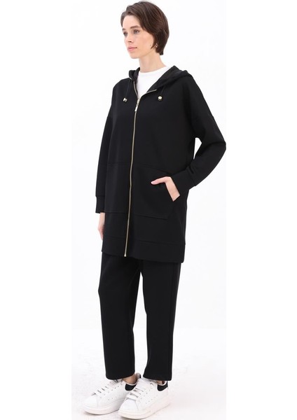 Siyah-Kanguru Cepli Eşofman Takımı modelleri