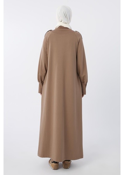 Vizon-Pamuklu Kolları Düğmeli Apoletli Elbise fırsatları