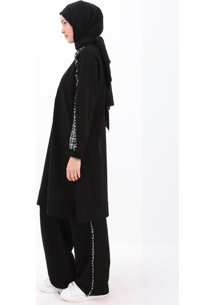 Siyah-Tüvit Garni Detaylı Pantolon Takımı modelleri