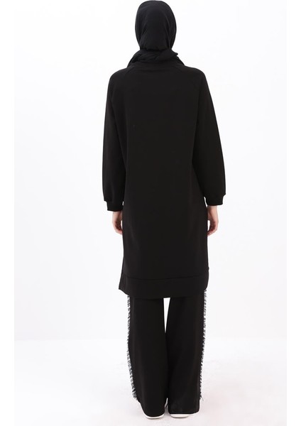 Siyah-Tüvit Garni Detaylı Pantolon Takımı fırsatları
