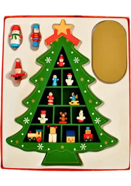 Yılbaşı Ahşap Çam Ağacı, Yılbaşı Ahşap Dekor 29CM -Çam Ağacı Yeşil fiyatları