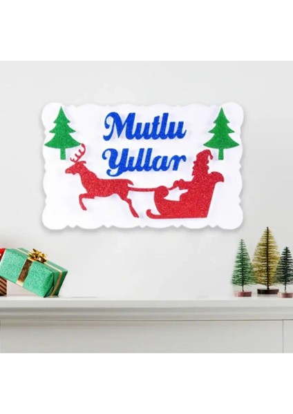 Yılbaşı, Mutlu Yıllar Geyikli Strafor Dekor Süs