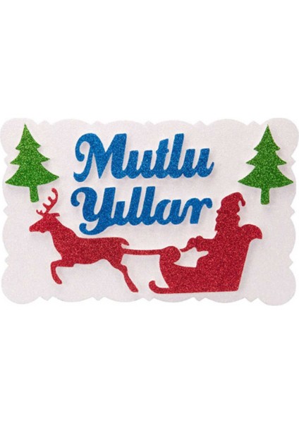 Yılbaşı, Mutlu Yıllar Geyikli Strafor Dekor Süs