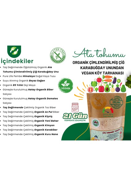 2025 Yılbaşı Özel Seri Organik Glutensiz Çiğ Karabuğday Unundan Vegan Doğal Fermente TARHANA(150 Gr)