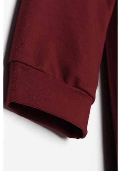 Bordo-Kuşaklı Cepli Bisiklet Yaka Uzun Hırka indirimleri