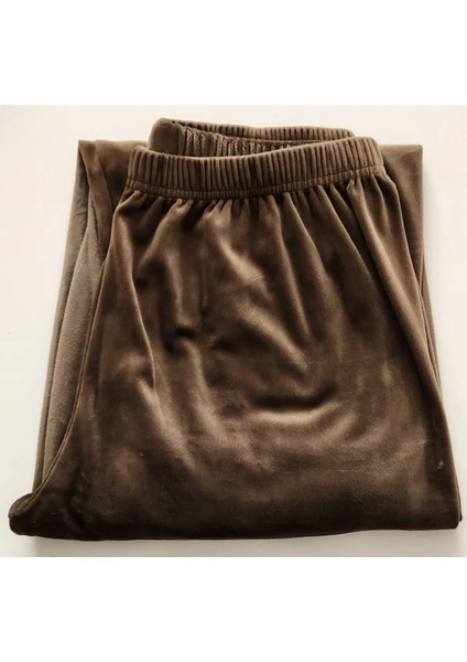 Anne Beden Kadife Uzun Kollu Pijama Takımı 255 modelleri