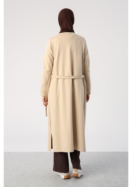 BEJ01-KUŞAKLI Cepli Bisiklet Yaka Uzun Hırka fırsatları